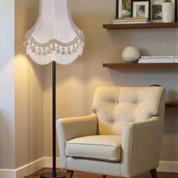 Traditional Oyster Cream Lampshade Handmade For Table & Floor Standard Lamps Shades, Wall Light Fixtures, Ceiling Pendant Fittings - thumbnail 3