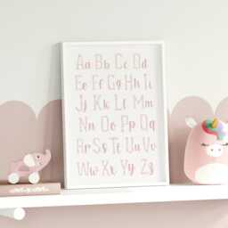 Baby Girl Floral Abc Prints, Pink Alphabet Flowers Bedroom Decor, Design Girls Nursery Art - thumbnail 2