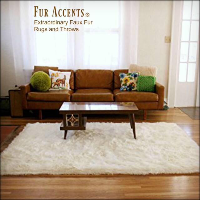 Handmade Faux Sheepskin Rug - Shaggy Plush Area Rug, Usa Made - image 1