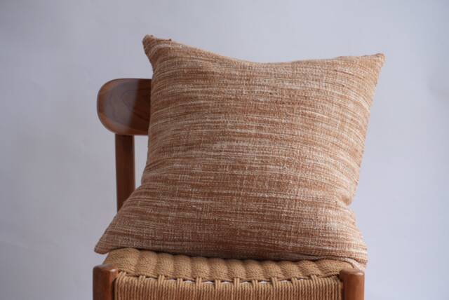 Hmong Batik Pillow Cover Brown Ethnic Textile, 20x20 - image 1