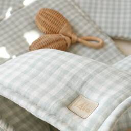Mint Checkered Muslin Duvet & Pillow Set Kids Bedding - thumbnail 3