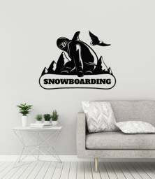 Snowboarding Vinyl Wall Decal Snowboarder Winter Extreme Sports Stickers Mural - #3090Di - thumbnail 1