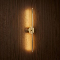 Modern Polished Brass Linear Wall Sconce Minimalist Led Light For Living Room & Bedroom, Luxury Handcrafted Gold Finish Lighting - thumbnail 2