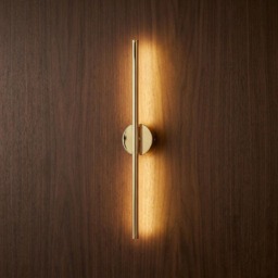 Modern Polished Brass Linear Wall Sconce Minimalist Led Light For Living Room & Bedroom, Luxury Handcrafted Gold Finish Lighting - thumbnail 1