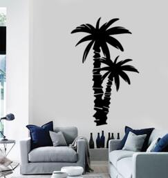 Wall Decal Palm Coconut Tree Branch Nature Vinyl Sticker Art 1422Dz - thumbnail 1