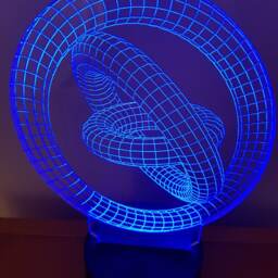 3 Circles Led Lamp, Personalized 3D Illusion , 15 Colors Changing Led Lamp With Remote Controller Handmade Products Etched in UK - thumbnail 3