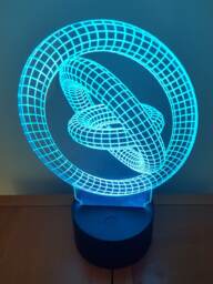 3 Circles Led Lamp, Personalized 3D Illusion , 15 Colors Changing Led Lamp With Remote Controller Handmade Products Etched in UK - thumbnail 1