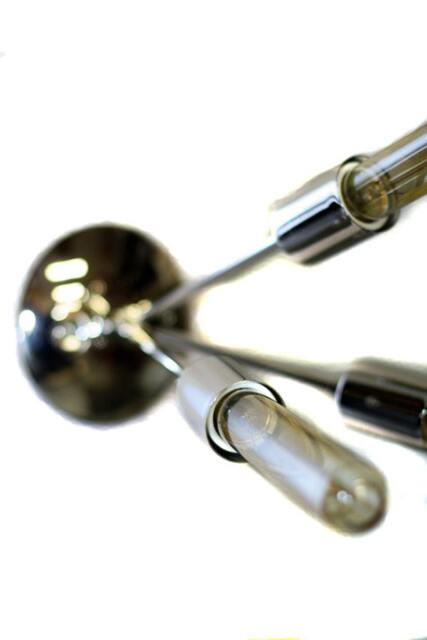 Modern Vintage Sputnik 3 Arm Ceiling Semi Flush Mount/Wall Sconce Light Fixture - Edison Bare Bulb All Chrome - image 1