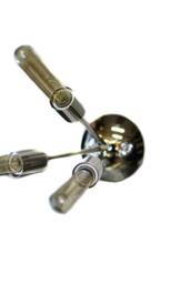 Modern Vintage Sputnik 3 Arm Ceiling Semi Flush Mount/Wall Sconce Light Fixture - Edison Bare Bulb All Chrome - thumbnail 3