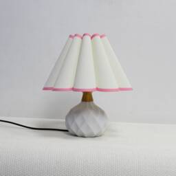 Handmade Beige Fabric Lampshade Ceramic Table Lamp-6#