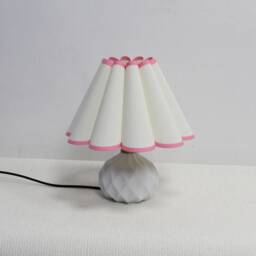 Handmade Beige Fabric Lampshade Ceramic Table Lamp-6# - thumbnail 3
