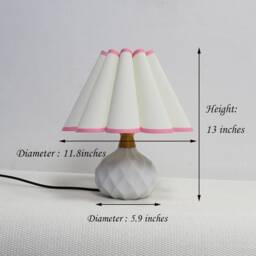 Handmade Beige Fabric Lampshade Ceramic Table Lamp-6# - thumbnail 2