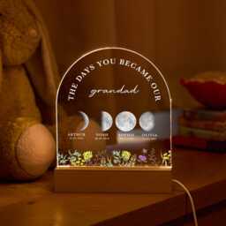 Personalised Grandad Moon Phase Lamp, Custom Grandchildren Acrylic Night Light, Family Keepsake Gift - thumbnail 2