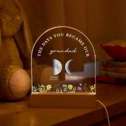 Personalised Grandad Moon Phase Lamp, Custom Grandchildren Acrylic Night Light, Family Keepsake Gift - thumbnail 3