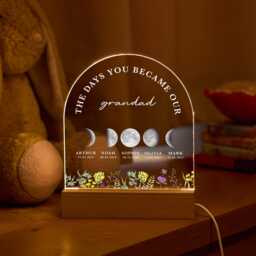 Personalised Grandad Moon Phase Lamp, Custom Grandchildren Acrylic Night Light, Family Keepsake Gift - thumbnail 1
