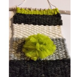 Lime Green, Black & Grey Woven Wall Hanging - thumbnail 4