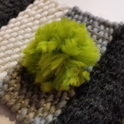 Lime Green, Black & Grey Woven Wall Hanging - thumbnail 2