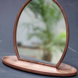 Vanity Mirror, Table Mirror in Oak Or Walnut - thumbnail 2