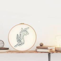Rabbit Hand Embroidery Hoop Art - Woodland Animal Decor Wall Hanging Nursery Or Gift For Lover Handmade in The UK - thumbnail 2
