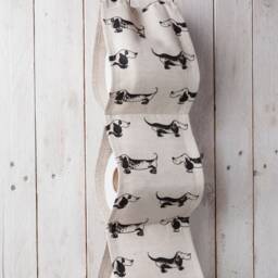 Linen Toilet Paper Holder, Dachshund Design, Dogs Pattern, Gift For Dogs Lovers, Christmas Gift, A Hunter - thumbnail 2