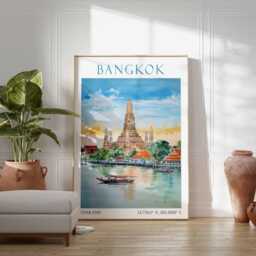 Bangkok Travel Print, Poster, Asian Southeast Asia Decor, Thailand Wall Art, Home Decor - thumbnail 2