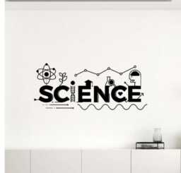 Science Wall Decal Vinyl Sticker School Education Home Office Scientist Gift Art Design Murals Stem Lab Classroom Teacher Interior 5Nr - thumbnail 1