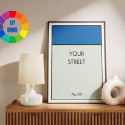 Customized Monopoly Board Game Art Print - Personalize With Your Street Name & Number For Unique Home Decor Or Thoughtful Gift - thumbnail 2