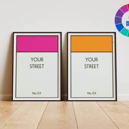 Customized Monopoly Board Game Art Print - Personalize With Your Street Name & Number For Unique Home Decor Or Thoughtful Gift - thumbnail 3