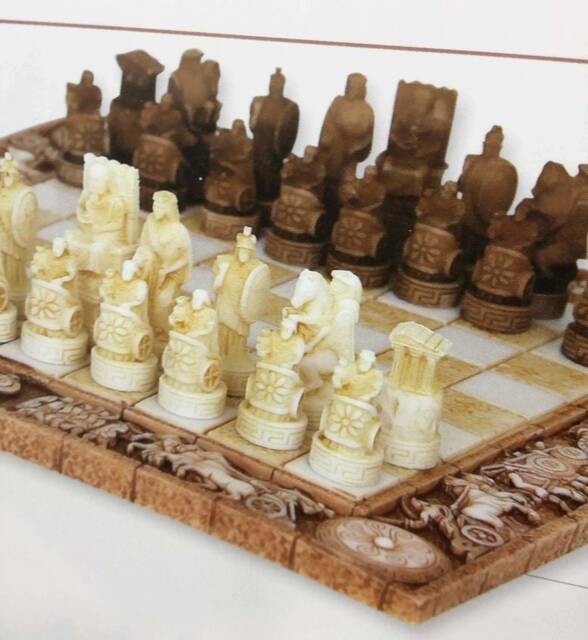 Chess Board Alabaster Set Ancient Greece Themed Chessboard 35x35 - image 1