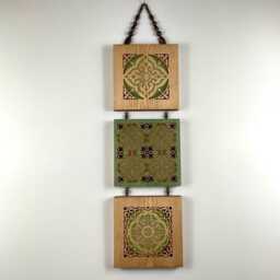 Moroccan Style Long Wall Hanging in Shades Of Green & Bronze - thumbnail 1