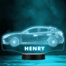 3D Effect Sports Car Motor Fan Personalised Gift Colour Change Led Night Light