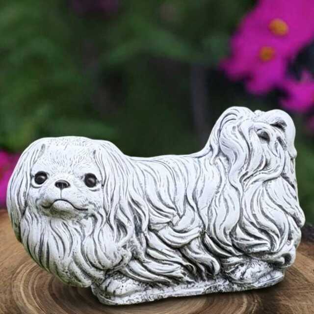 Outdoor Shih Tzu Statue Concrete Dog Figurine Stone Animal Decoration Front Door Ornament Handmade Art Dog Lover Git Cement Pet - image 1