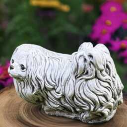 Outdoor Shih Tzu Statue Concrete Dog Figurine Stone Animal Decoration Front Door Ornament Handmade Art Dog Lover Git Cement Pet - thumbnail 3