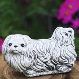 Outdoor Shih Tzu Statue Concrete Dog Figurine Stone Animal Decoration Front Door Ornament Handmade Art Dog Lover Git Cement Pet - thumbnail 1
