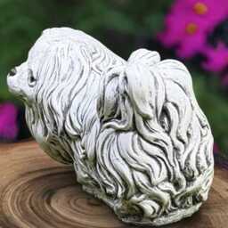 Outdoor Shih Tzu Statue Concrete Dog Figurine Stone Animal Decoration Front Door Ornament Handmade Art Dog Lover Git Cement Pet - thumbnail 2