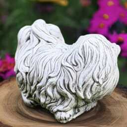 Outdoor Shih Tzu Statue Concrete Dog Figurine Stone Animal Decoration Front Door Ornament Handmade Art Dog Lover Git Cement Pet - thumbnail 4
