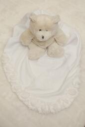 Baby Girl Personalized Christening Blanket Special Occasion White Receiving - thumbnail 1