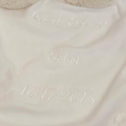 Baby Girl Personalized Christening Blanket Special Occasion White Receiving - thumbnail 2
