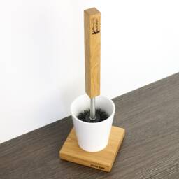 Woodkopf Toilet Brush Holder, Oak, Ceramic, Set, Holder Lina Made Of Solid Wood - thumbnail 3