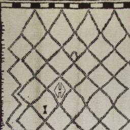 Handmade Beige Berber Rug Moroccan Wool Azilal Design - thumbnail 4