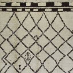 Handmade Beige Berber Rug Moroccan Wool Azilal Design - thumbnail 3