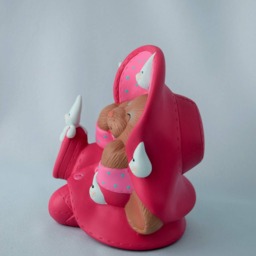 Pink Ceramic Raincoat Bunny - Baby Shower Gift Idea Garden & Yard Art Nursery Decor Miniature - thumbnail 3