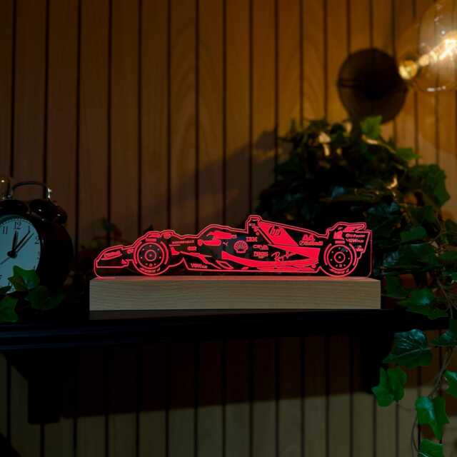 F1 Ferrari Lewis Hamilton Led Lamp, Gift - Personalised Merch For Formula 1 Fan, Him, Dad, Night Light Rgb - image 1