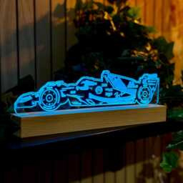 F1 Ferrari Lewis Hamilton Led Lamp, Gift - Personalised Merch For Formula 1 Fan, Him, Dad, Night Light Rgb - thumbnail 2