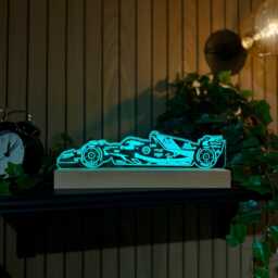 F1 Ferrari Lewis Hamilton Led Lamp, Gift - Personalised Merch For Formula 1 Fan, Him, Dad, Night Light Rgb - thumbnail 3