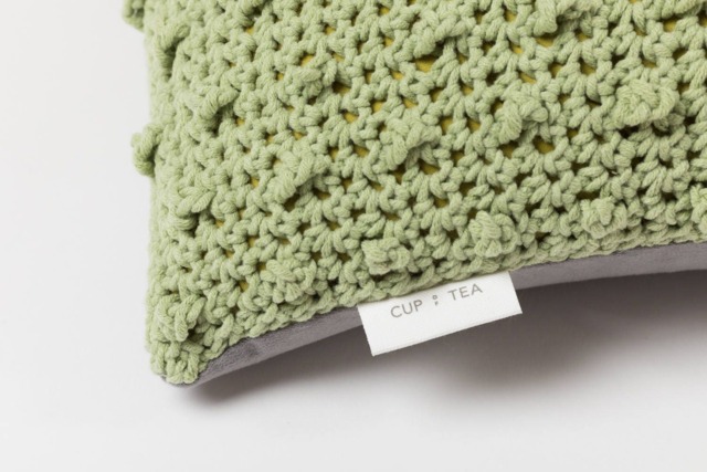 Crochet Dotted Pillow.pear Green - Cushion Throw Pillow Case Decorative Accent - image 1