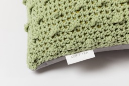 Crochet Dotted Pillow.pear Green - Cushion Throw Pillow Case Decorative Accent - thumbnail 1
