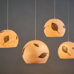 Lighting Chandelier. Pendant Lights. 4 Hanging Ceiling Light. Porcelain Lighting. Cluster Pendants. Fixture - thumbnail 2