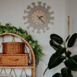 Boho Clock, Rustical Art Wall, Bohemian Interior, Macrame Clock - thumbnail 3