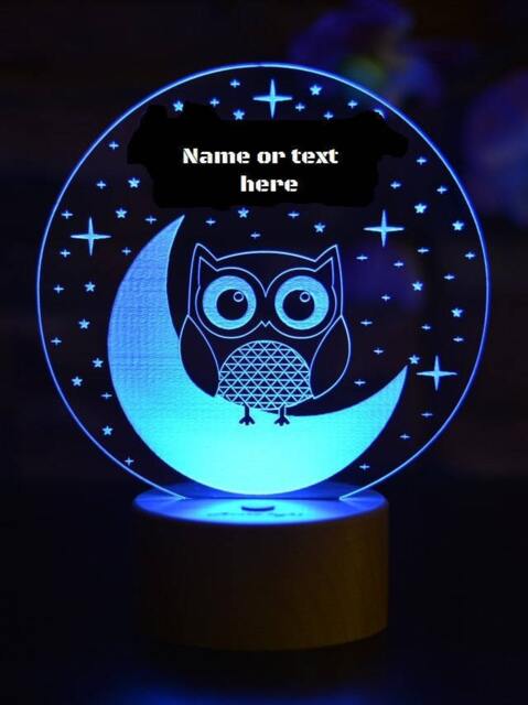 Owl On The Moon, 3D Illusion Smart App Control 3D Night Light Bluetooth, Music, 7&16M Color Mobile App, Made in UK - image 1